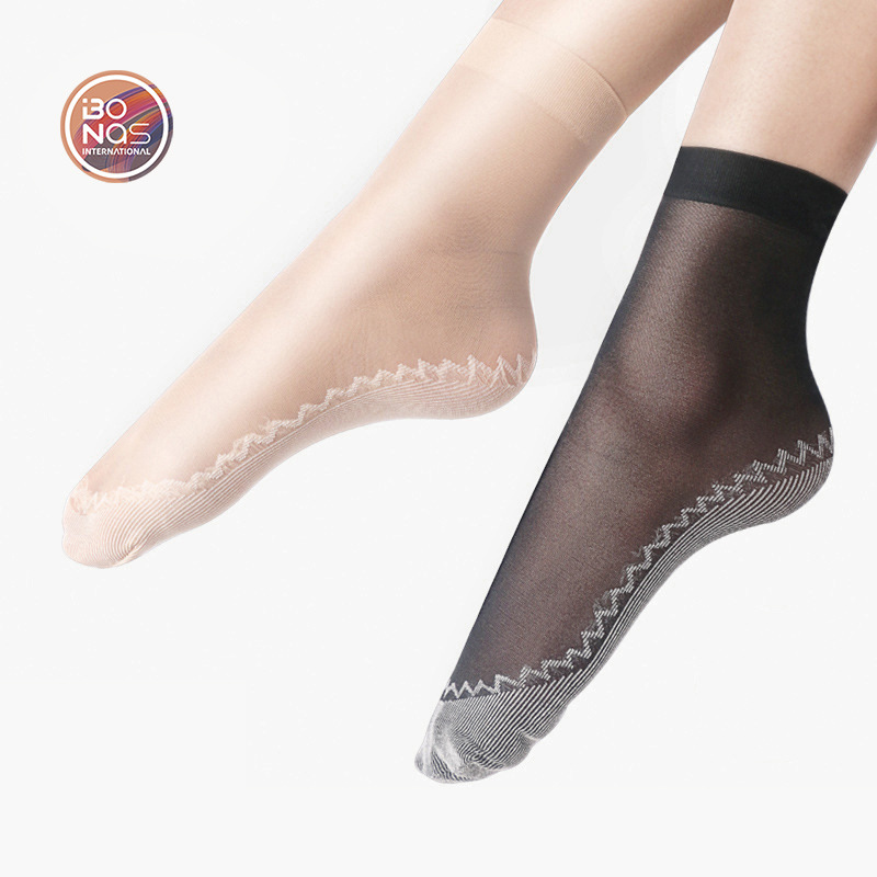 Baonasi Steel Wire Cotton-Soled Two-Bone Short Stockings for Women, Summer Wear-Resistant Non-Slip Socks That Don'T Slip Off the Heel
