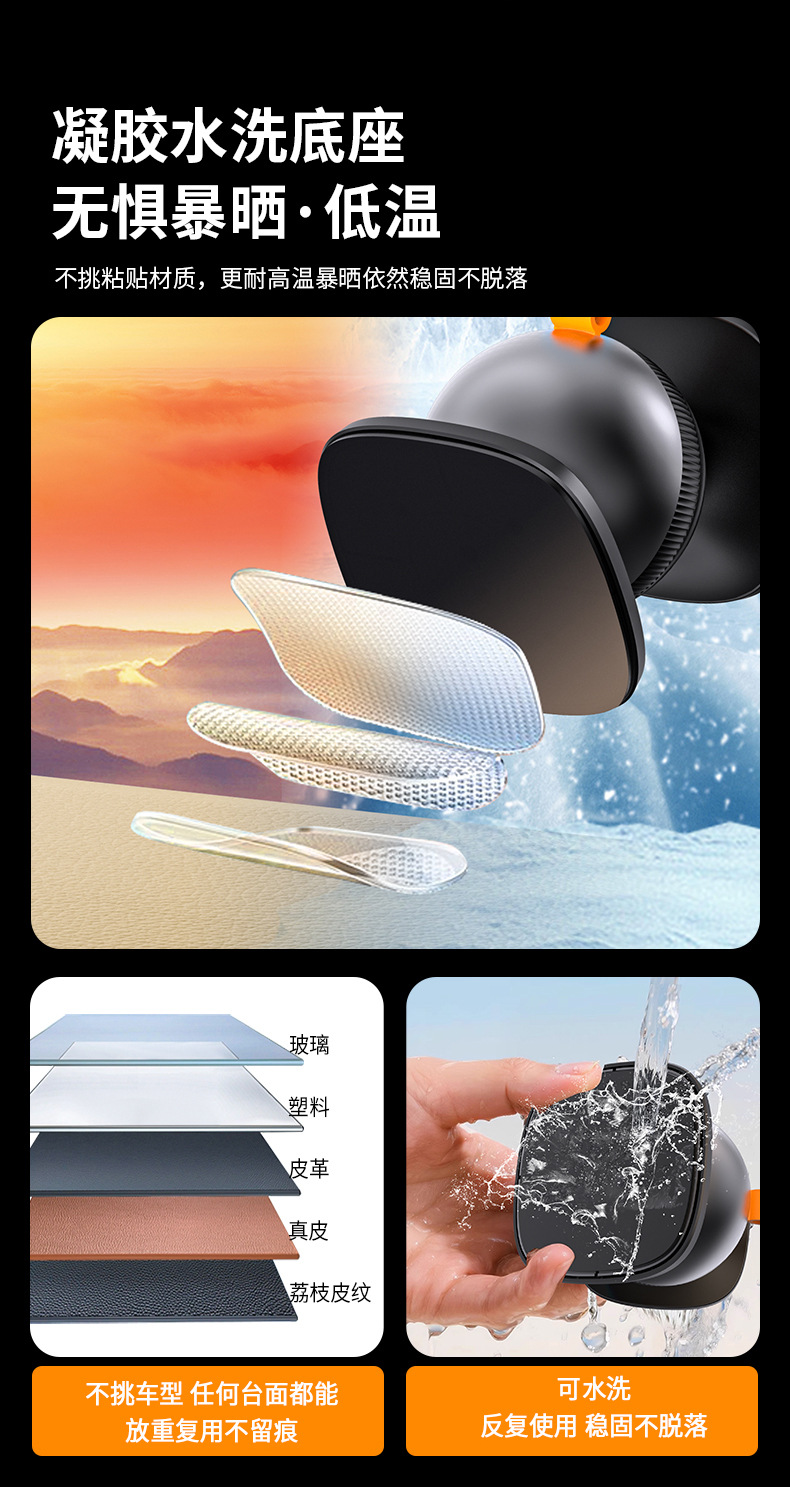 New Type of Car Mobile Phone Holder with Magnetic Suction 360 ° Rotating Super-Large Base and Extendable Mobile Phone Navigation Stand