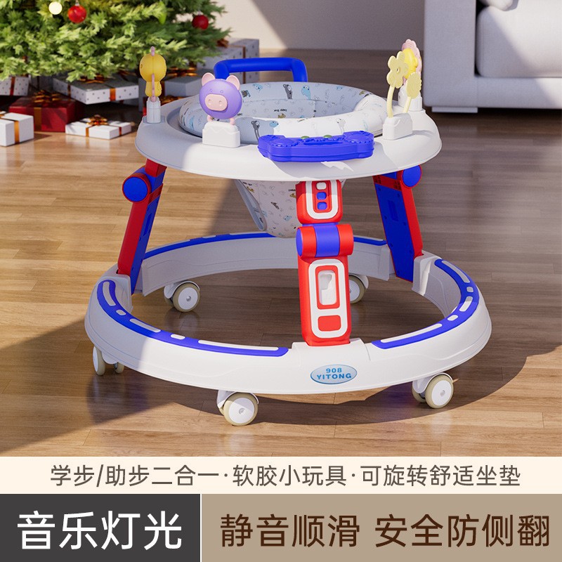 Infant and Toddler 6-18 Months Baby Walker Multi-Speed Walker 6-18 Months Starting Car Anti-Rollover Anti-O Type