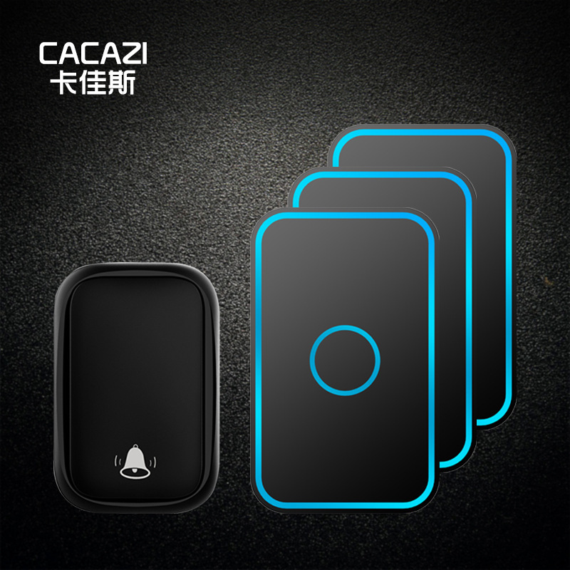 卡佳斯无线门铃家用智能不用电自发电子遥控玲超远距离一拖三门铃