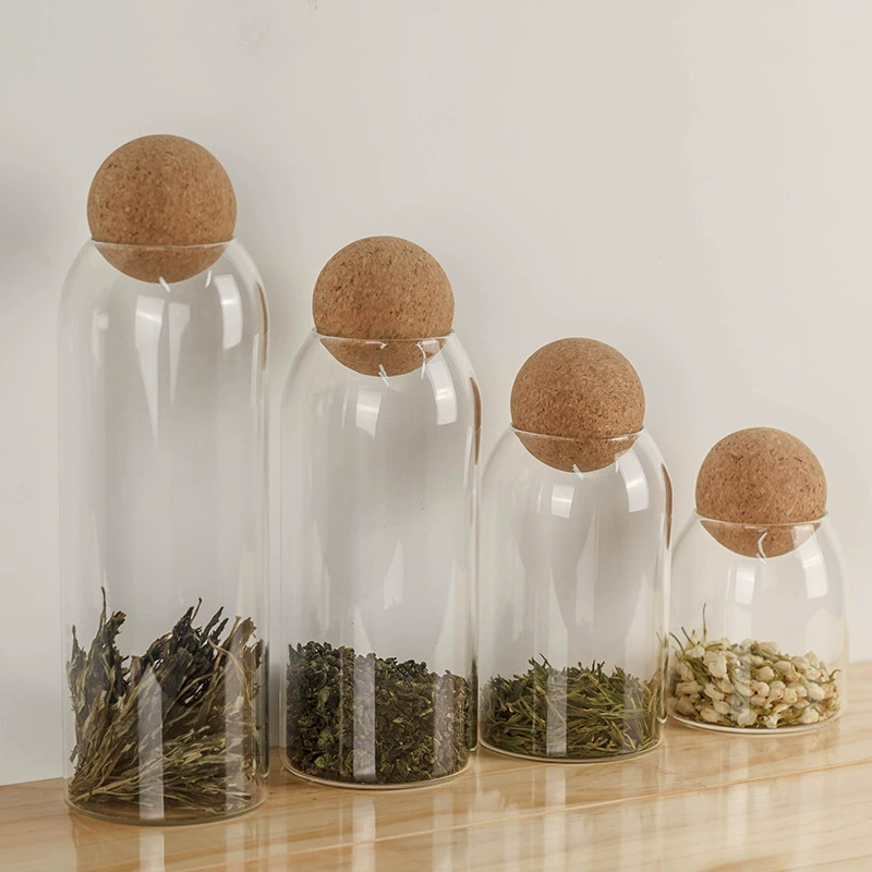 Сферическая пробка Прозрачная стеклянная банка шариковая чайная герметичная банка барная стойка для хранения фруктового чая большая стеклянная бутылка