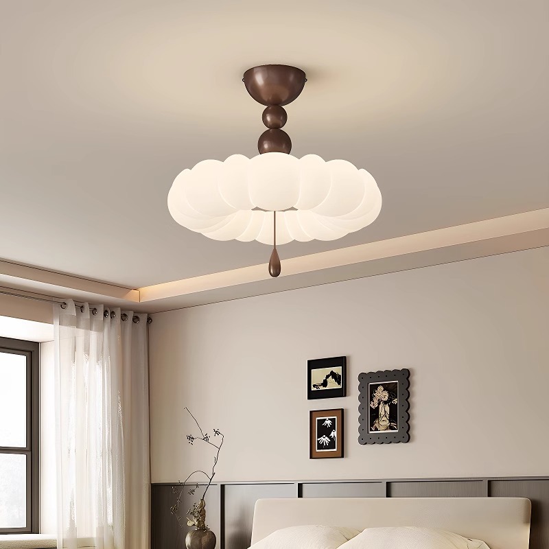 Lámpara de techo de dormitorio de estilo crema francés