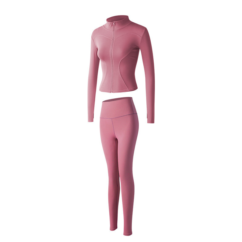 聚衣堂运动套装瑜伽服女健身房紧身衣外套蜜桃晨跑步健身服|undefined