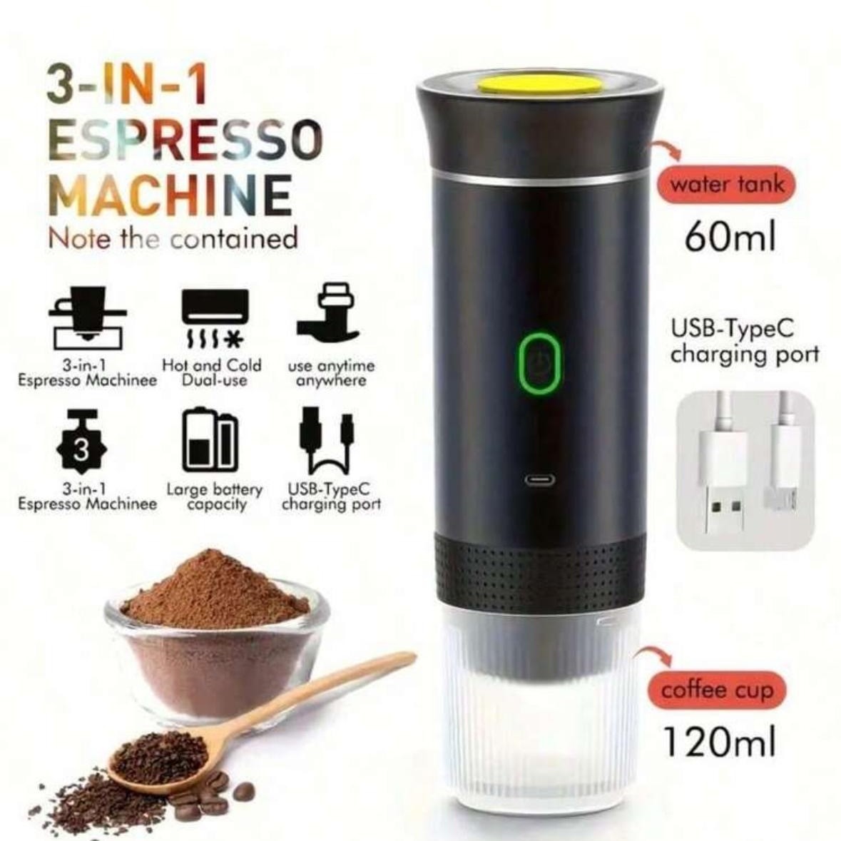 Cross-Border Best-Selling Capsule Coffee Machine in Europe and America, Wireless Heating Pump Pressure Type Capsule Coffee Machine
