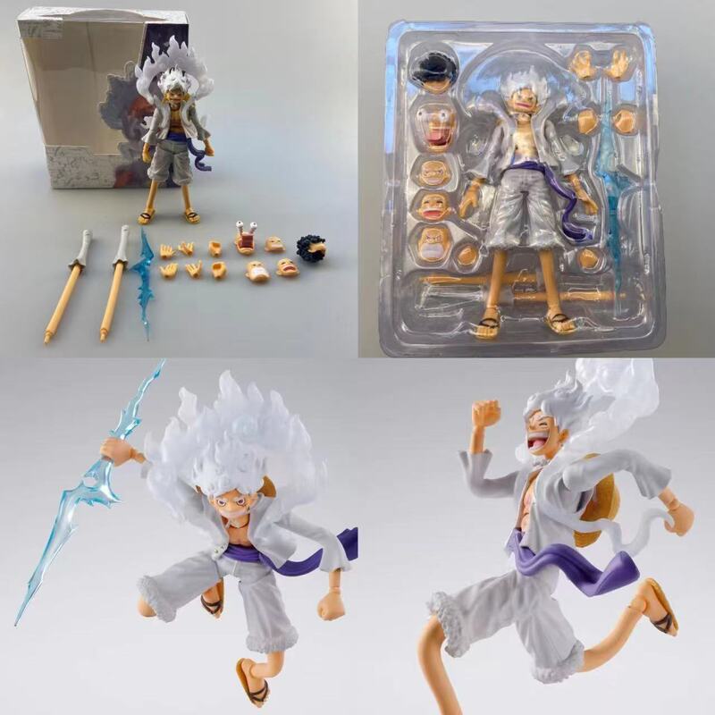 One Piece: Luffy Gear Five Sun God Nika Form Super Articulated Figure with Interchangeable Faces and Multiple Accessories One Piece: Luffy Gear Five Sun God Nika Form Super Articulated Figure with Interchangeable Faces and Multiple Accessories