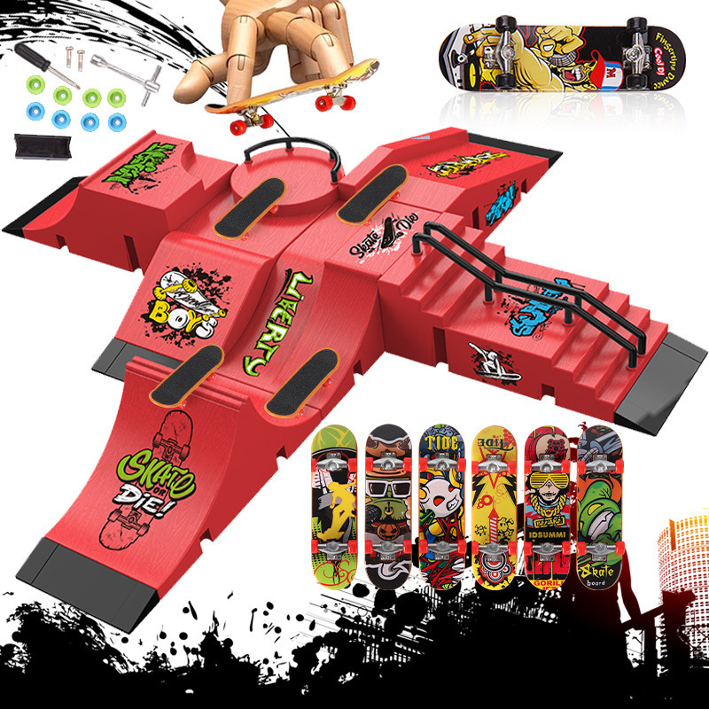 Cross-Border Finger Skateboard Venue Combination 6 Scene Prop Table Mini Fingertip Set Skateboard Park Toys Cross-Border Finger Skateboard Venue Combination 6 Scene Prop Table Mini Fingertip Set Skateboard Park Toys