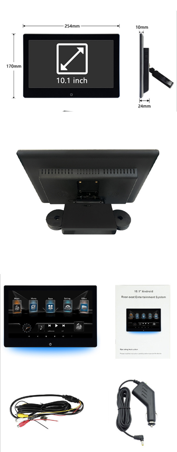 Cross-Border 10.1inch Car-Mounted Display Screen for Rear Headrests, External Android Display Screen for Vehicles