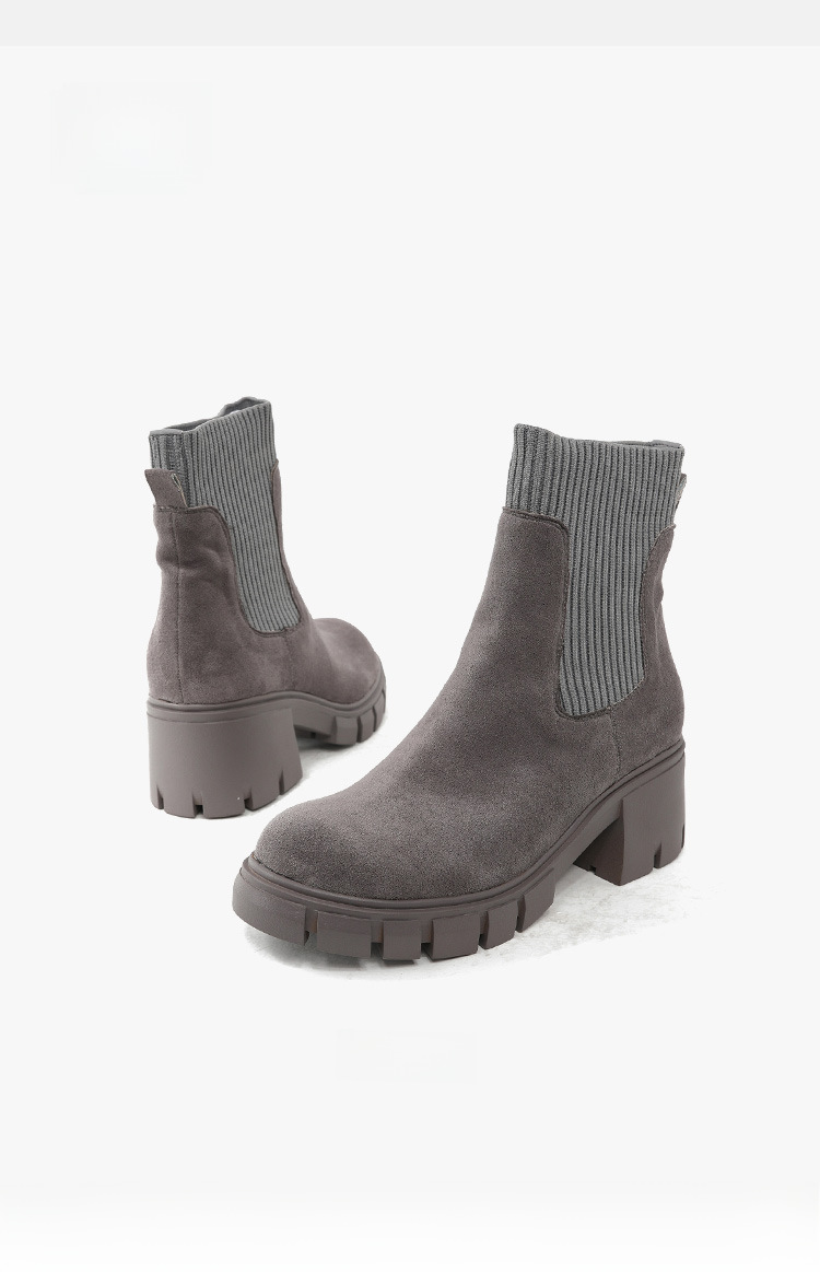 Jesenski in zimski novi nogavični škornji, tujetrni škornji, ženski škornji iz leta 2024 z debelo peto in debelim dnom, ženski gležnjarji velike velikosti za ženske_voghion.com