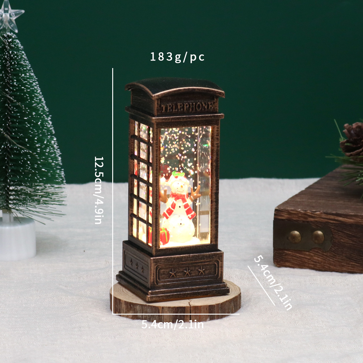 Nuevo agua de Navidad lámpara de vela luminosa lámpara de viento decoración de Santa Claus pequeño regalo de árbol de Navidad