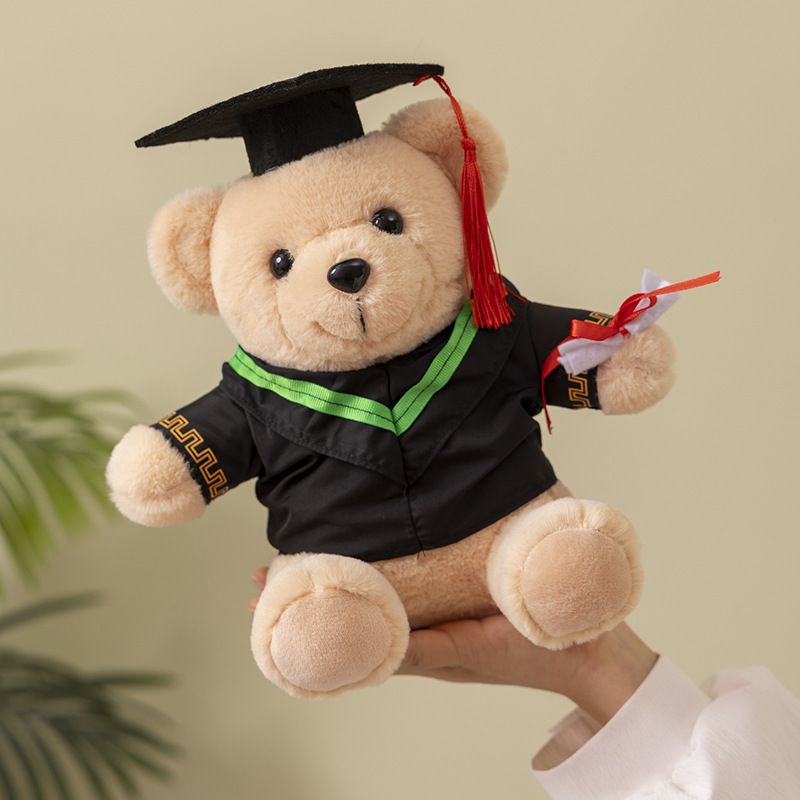 Doctor oso juguetes de peluche maestría uniformes de licenciatura muñecas osos regalos conmemorativos de graduación pueden agregar logotipo escolar