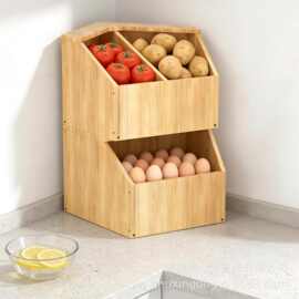 木质土豆洋葱蔬菜收纳箱厨房台面鸡蛋收纳箱蔬菜包水果收纳盒