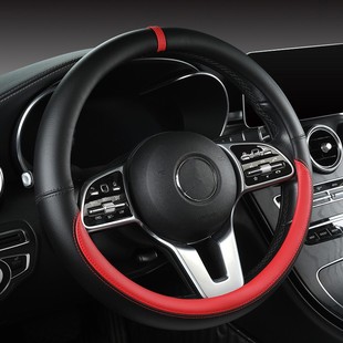 New sports car steering wheel cover simple car supplies handle cover four seasons nappa leather round protective cover