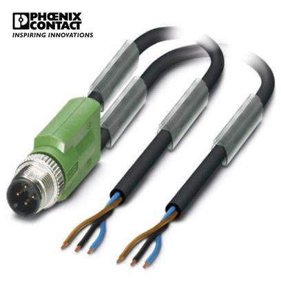 菲尼克斯传感器/执行器电缆SAC-3P-M12Y/2X3,0-PUR-1669699