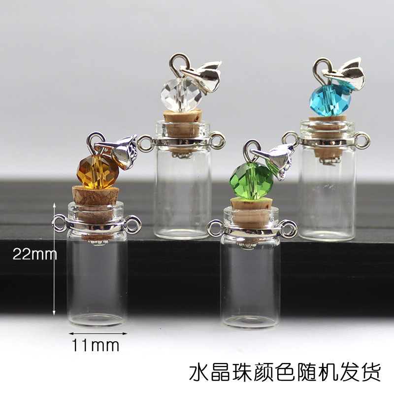 Transfronterizos para mini tapón desear botella colgante botella de vidrio colgante de doble colgante perfumes botella de piedra triturada