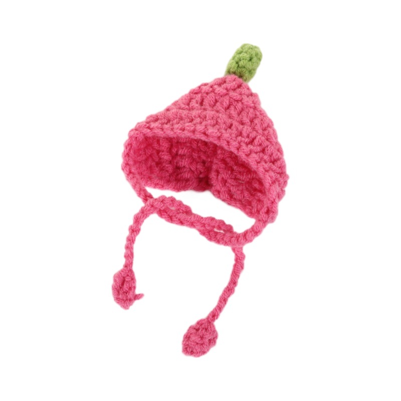 Small woven plush knitted hat