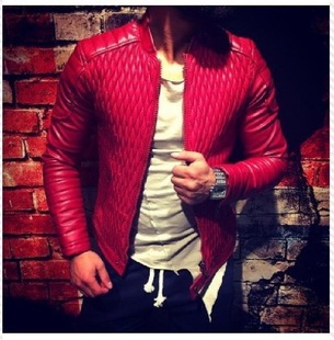 New Men's Leather Jacket for Foreign Trade, European and American Autumn New Style, European Size, Plus-Size Leather Jacket B026