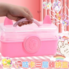 オリジナル三層収納ボックスは超多機能分格収納大容量玩具収納収納収納物に入れることができます。