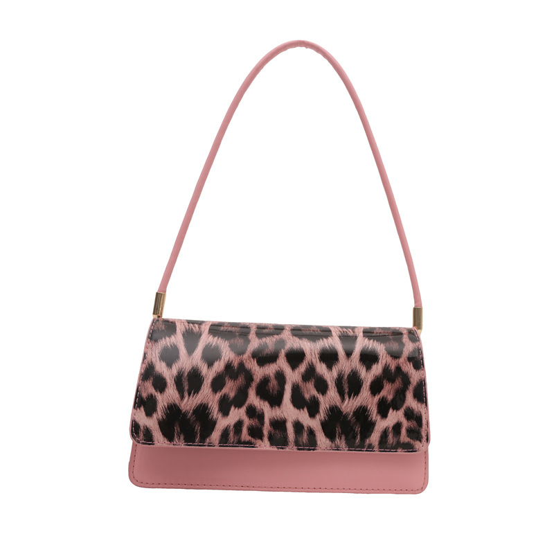 2024 moda nuevo estilo textura simple estampado de leopardo axila bolso cuadrado pequeño de mensajero portátil hombro axila bolso femenino