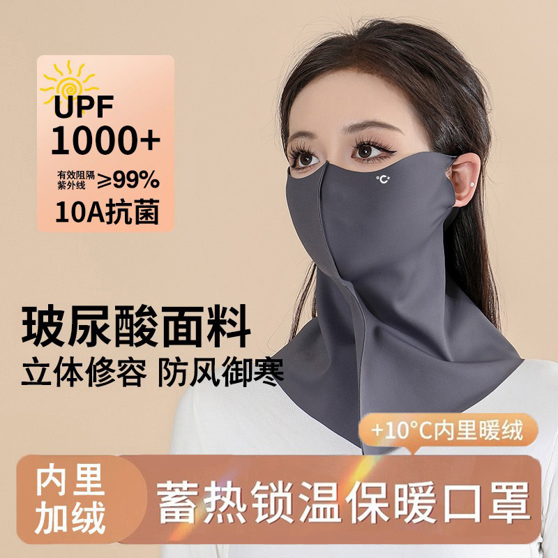 户外骑行防风防寒半脸护颈upf1000防晒面罩10A抗菌无痕保暖口罩冬|undefined