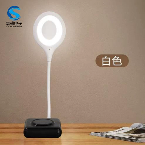 LED маленькая портативная настольная лампа для кровати, искусственный умный ночной свет