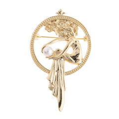 胸針熱賣新款珍珠胸針 精品店熱賣飾品 圓環人物像胸針