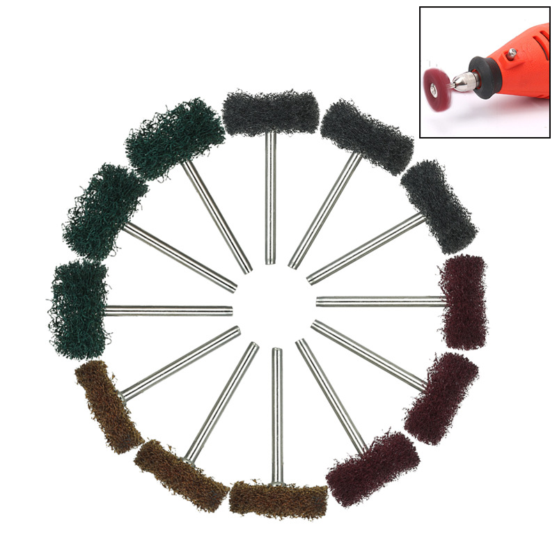 跨境货源双层百洁布磨头擦洗垫3mm柄磨具打磨抛光拉丝轮电磨配件