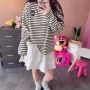 条纹秋季长袖宽松纸袋
