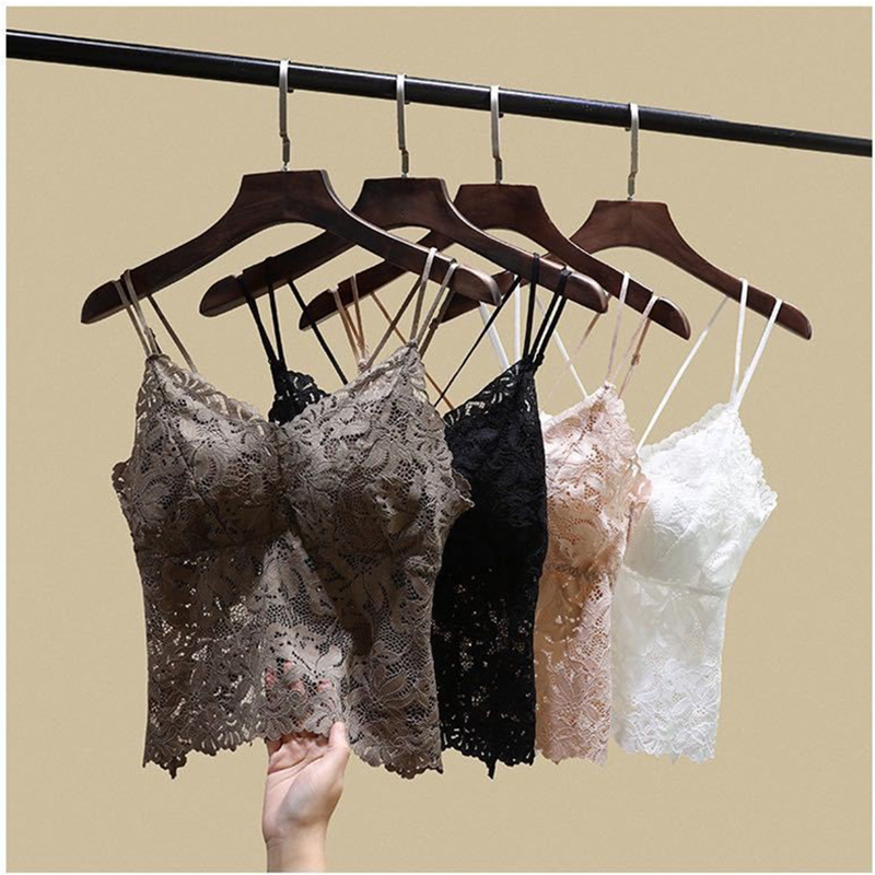 Breathable Bottoming Camisole for Women Without Rims Sexy Tube Top Underwear Lace Fixed Cup Beautiful Back Wrap Wholesale