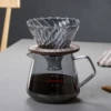 600 ml дымчато-серый алмазный кофейник, подставка из чёрного ореха, большая воронка косой рельеф (дымчато-серый), в поролоновой упаковке