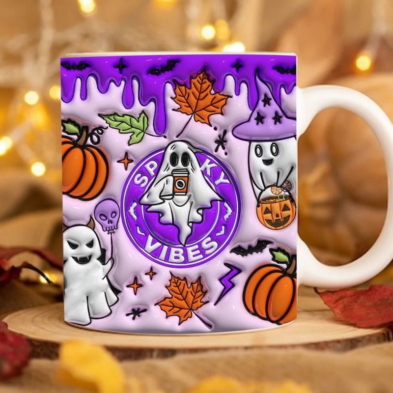 国境を越えた3d SPOOKY幽霊hallowenコーヒーマグカップ水杯ハロウィーンカボチャPumpkin|undefined