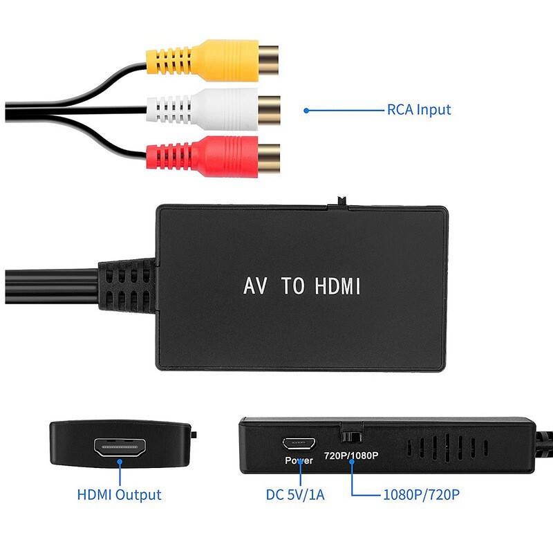 Av to HDMI Converter Av to Hdtv High-Definition Video Adapter Cable