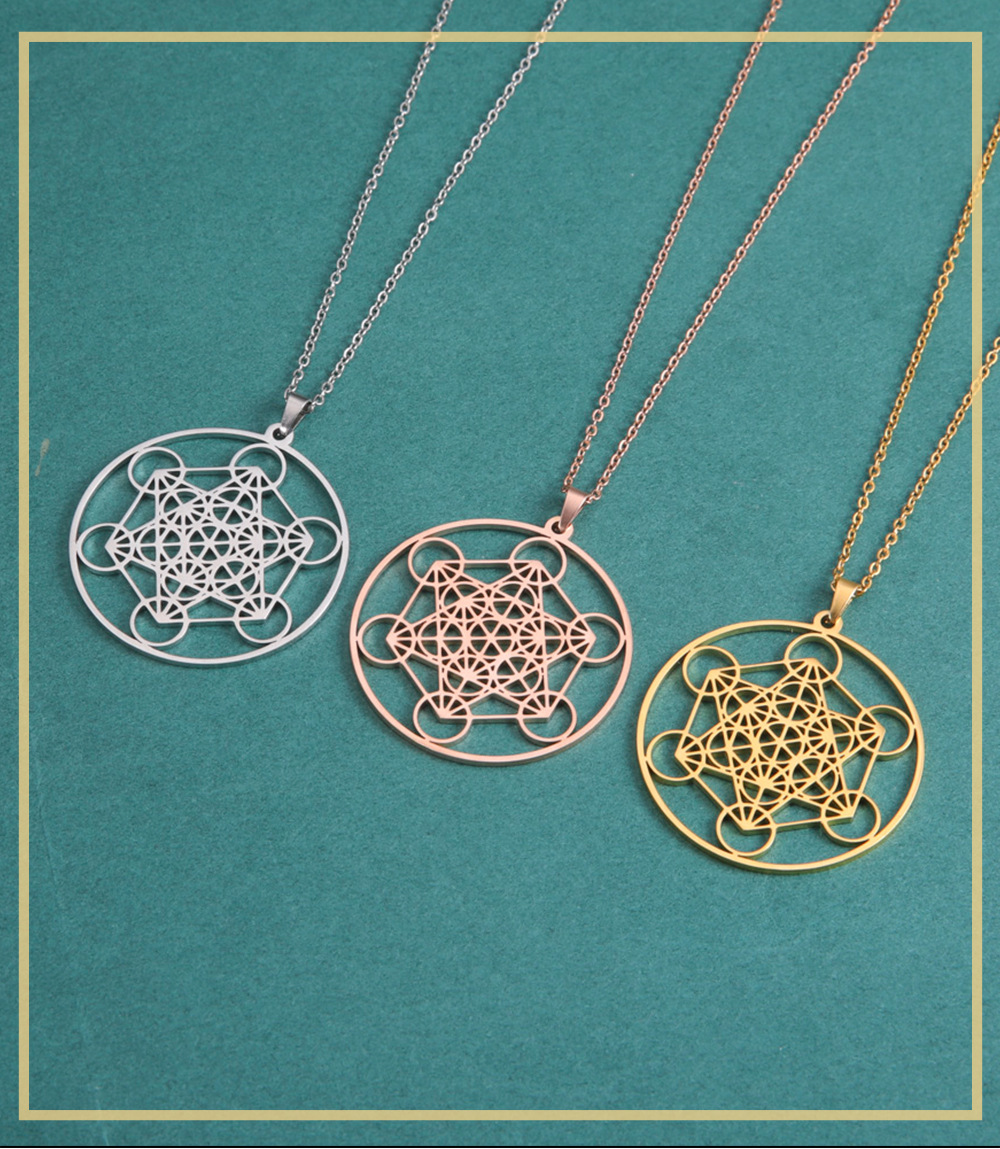 Fashion Round Stainless Steel Plating Pendant Necklace 1 Piece