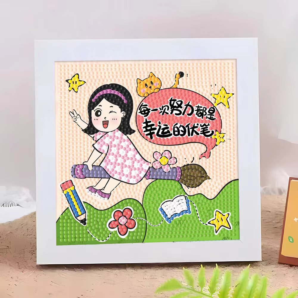 Diamante infantil DIY hecha a mano con material de marco paquete de dibujos animados Sanliou pegatinas de diamante regalo al por mayor pinturas de mampostería