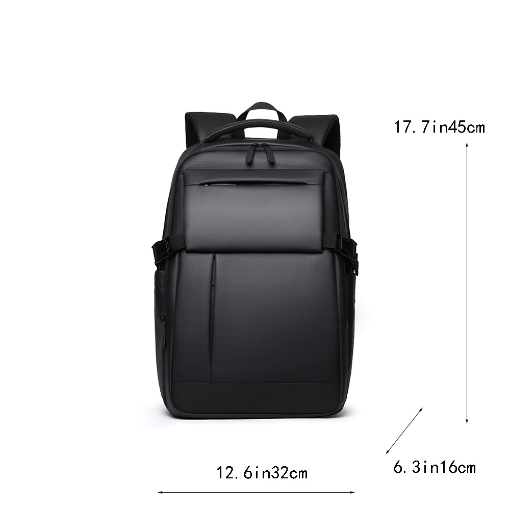 2025 nuevo transfronterizo simple película de cuero hombre mochila de hombro conveniente viaje de negocios bolsa de computadora de estudiantes a prueba de derrames