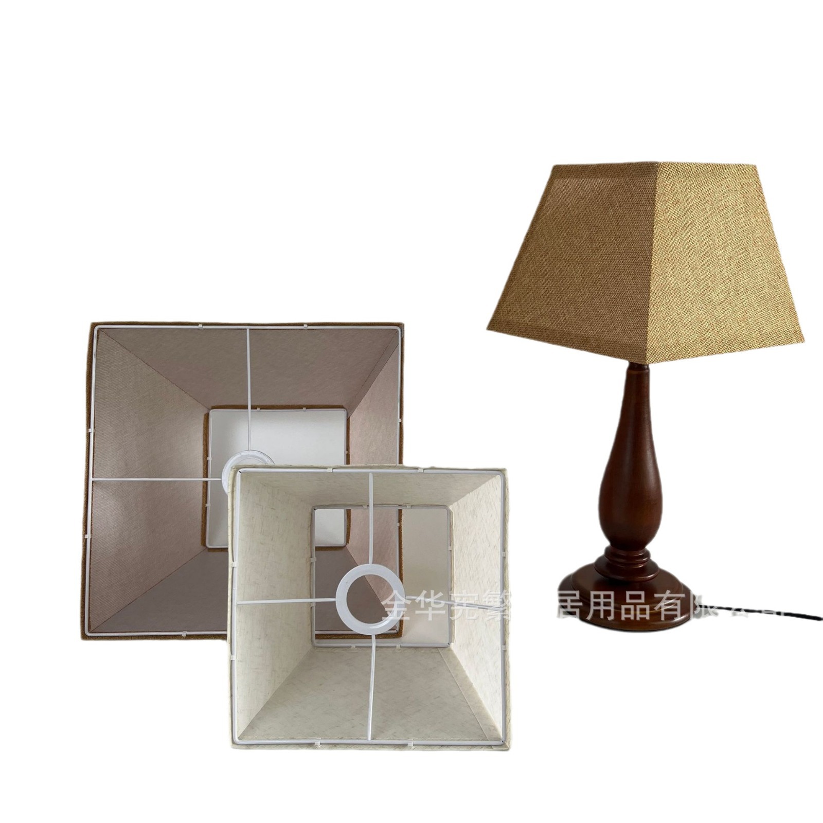 Carcasa de pantalla de lámpara KD cuadrada trapezoidal plegable desmontable transfronterizo, lámpara de pared de mesa de tela de cáñamo redonda, lámpara de pie, candelabro