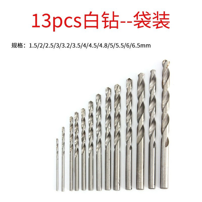Juego de 13 piezas de Xinsentuo Taladro helique bañado en titanio Taladro manual Herramienta de perforación Juego de broca Taladro para carpintería de perforación chapado en titanio