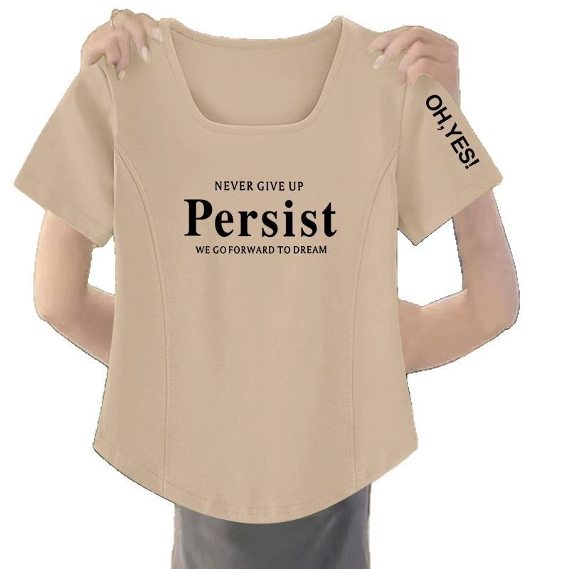 Футболка для полных женщин (PERSIST/KSLR), летняя, свободный крой, M–4XL