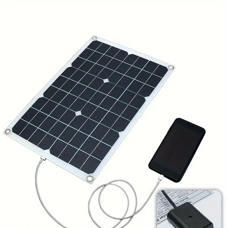 20 ワット単結晶シリコンソーラーパネルポータブル防水緊急モバイルデュアル USB 充電ソーラー PV パネル|undefined