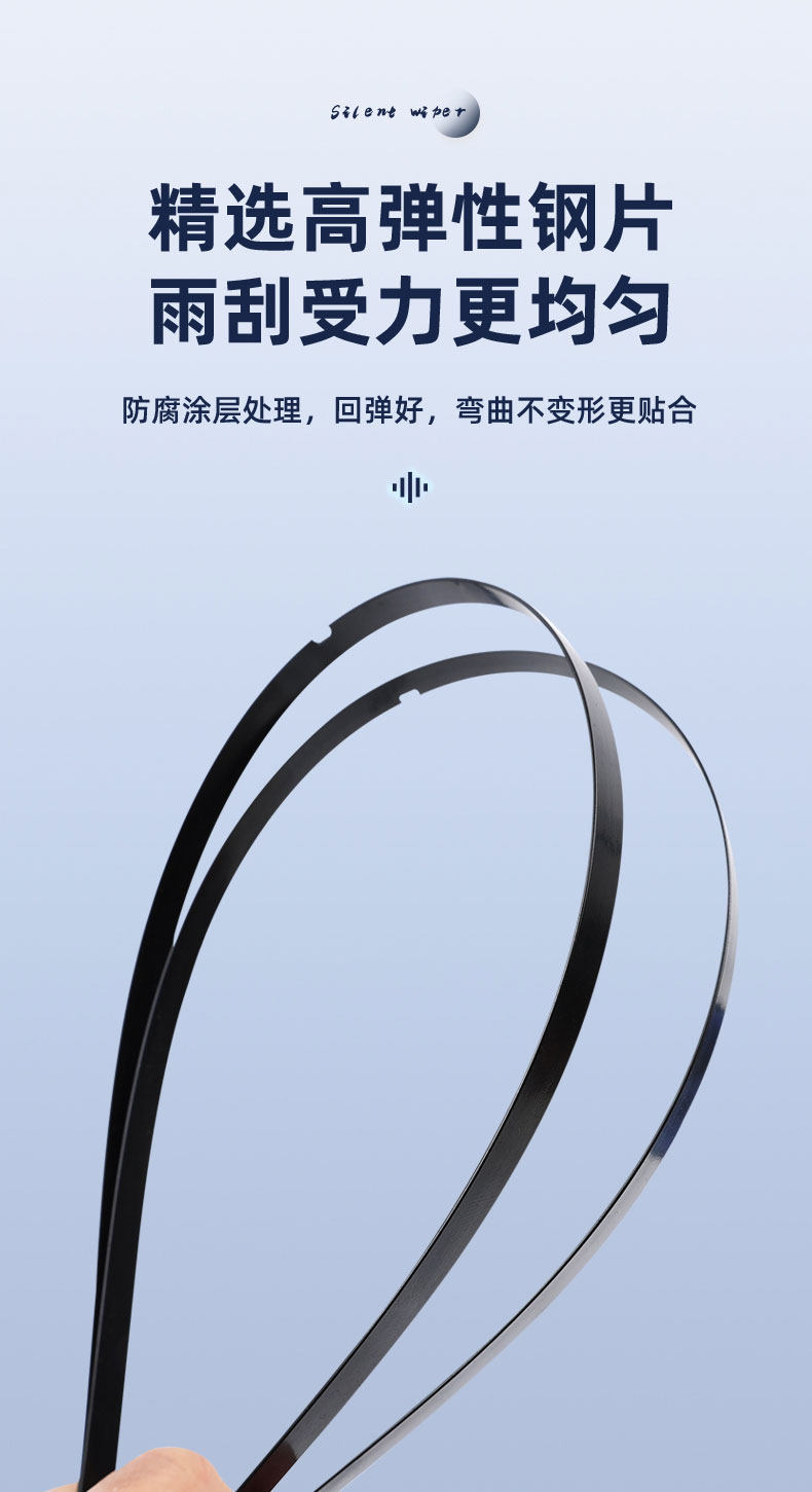 11-layer rubber blade wipers are suitable for Geely Emgrand/GS/Xingrui/Vision/Haoyue cars, featuring a frameless and silent design