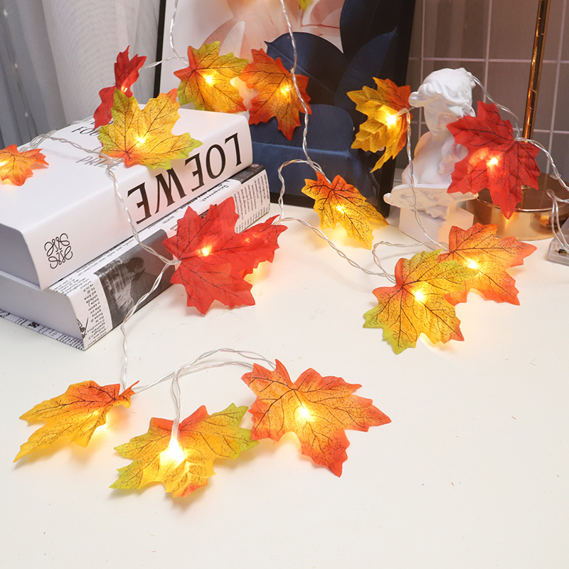 Nuevas luces LED con forma de hojas de arce de cuatro colores, luces decorativas, populares en Instagram, luces de decoración para habitaciones, tira de luces con forma de hojas de arce de cuatro colores.