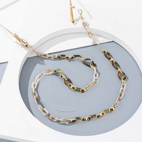 Foreign Trade Ethnic Style Ins Minimalist Personality Acrylic Eyeglass Chain Necklace Eyeglass String Manufacturer Wholesale
