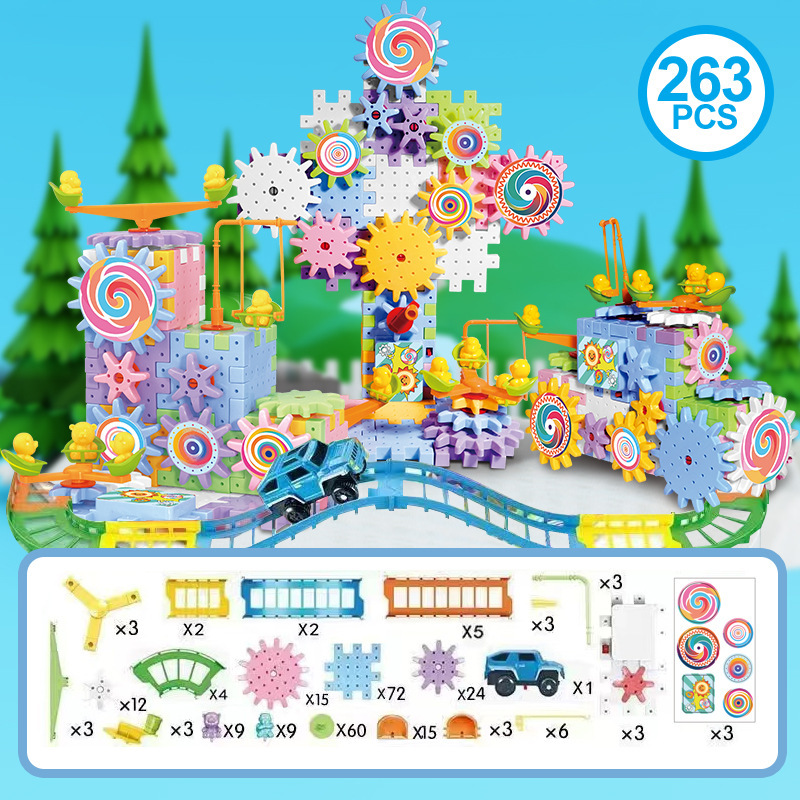 Free Shipping Variety Electric Building Blocks DIY Gear Rotating Building Blocks Railcar Children's Educational Large Particle Assembled Toys Free Shipping Variety Electric Building Blocks DIY Gear Rotating Building Blocks Railcar Children's Educational Large Particle Assembled Toys