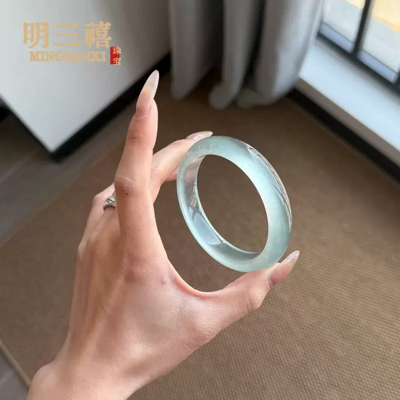 厂家批发高冰油青石英岩手镯水沫玉翡翠色葡萄肉翡翠色玉石镯子