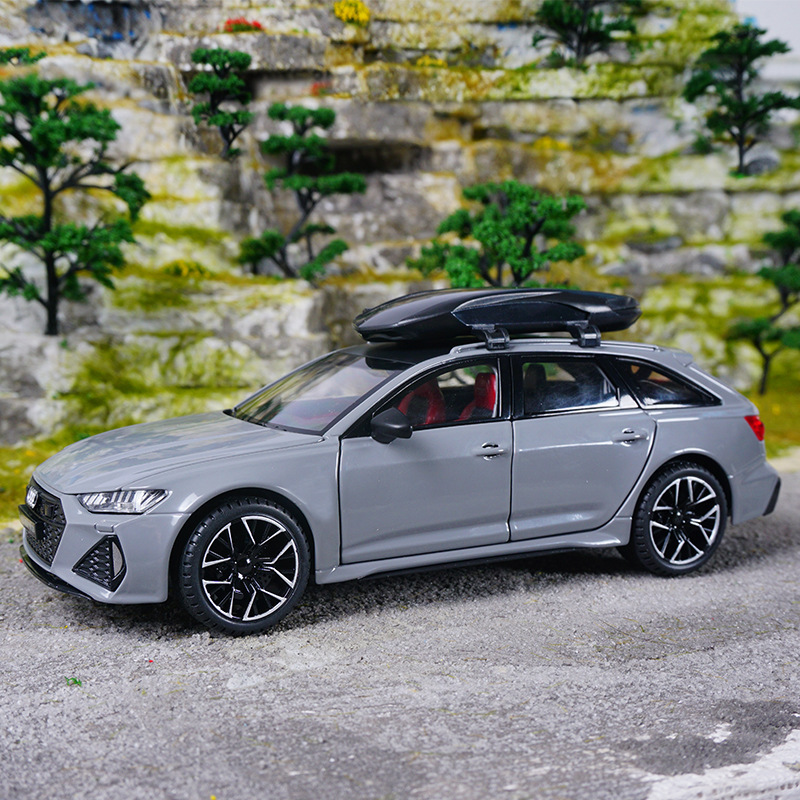 金丽方1:24奥廸RS6 Avant 瓦罐声光回力车玩具仿真合金车模型摆件|undefined