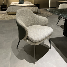 网红棉麻餐椅意式轻奢感家用小户型椅子设计师洽谈椅商用沙发椅子