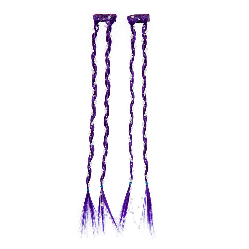 bb clip de moda perla pequeña trenza china rojo dulce cool grupo de mujeres viento picante teñido pelucas
