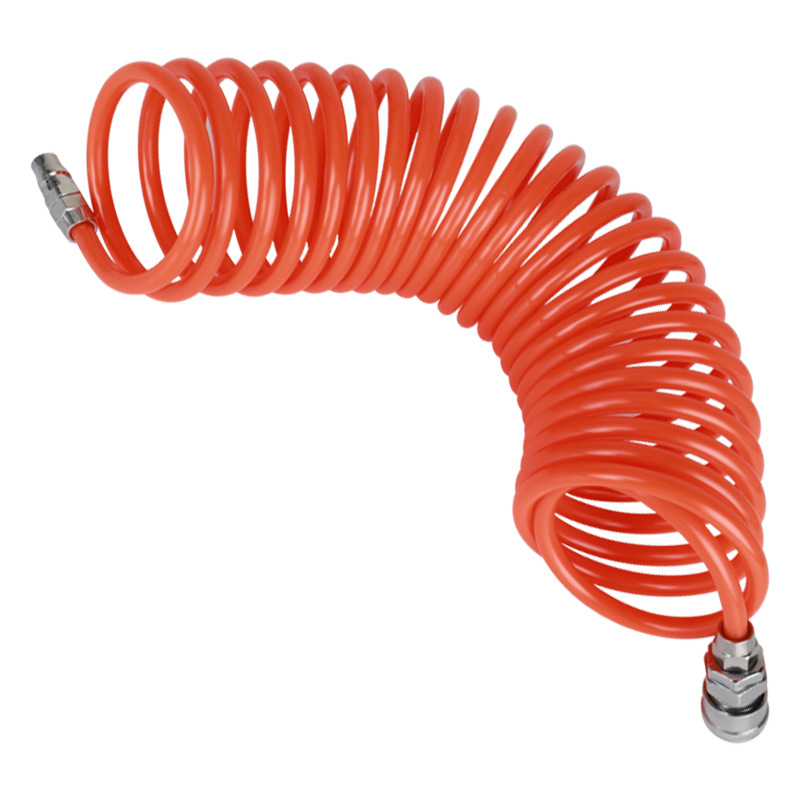 Manguera de Aire de PU/PE Five Fortune, Bomba de Aire, Compresor de Aire, Conducto de Aire Espiral Telescópico con Conector, Accesorios para Tuberías de Aire, Tubería de Alta Presión, Neumática