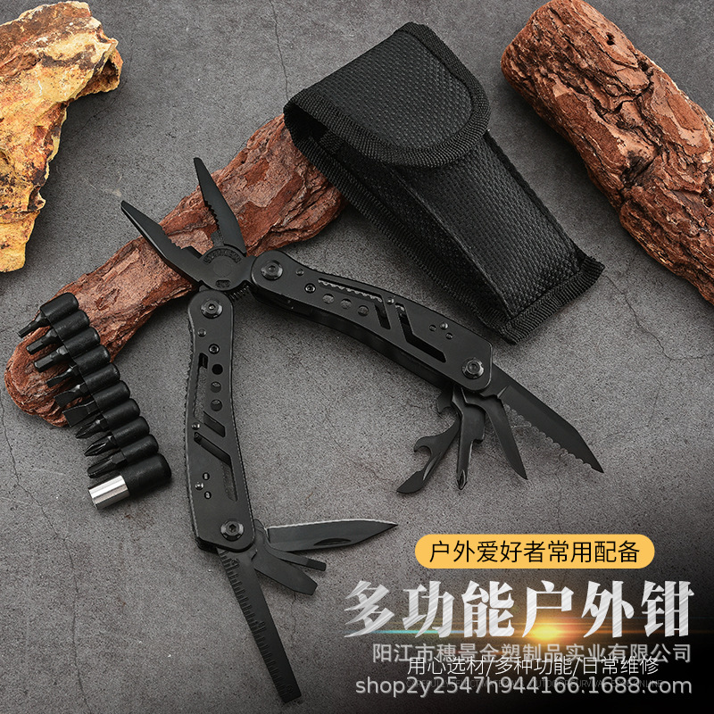 工厂批发户外便携工具钳野营登山折叠钳发黑战术钳家用多功能钳子