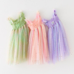 原創花童感兒童公主裙網紗連衣裙吊帶小禮服蓬蓬裙仙女洋氣裙子