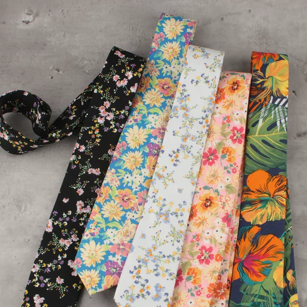 Cotton Tie Spot Narrow Edition Printed Floral Men's Floral Tie Groom Hosting Party Suit Tie AliExpress